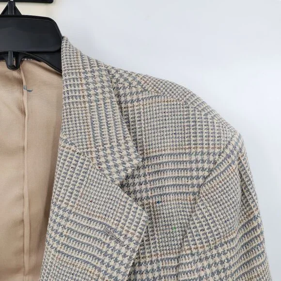 Vintage Polo Ralph Lauren Sport Coat mens 44R houndstooth plaid tweed union made